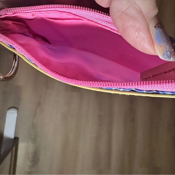 Lilly Pulitzer Wallet Shade Seekers Zip ID Case Gold Tone Keychain Card Holder - Picture 6 of 6